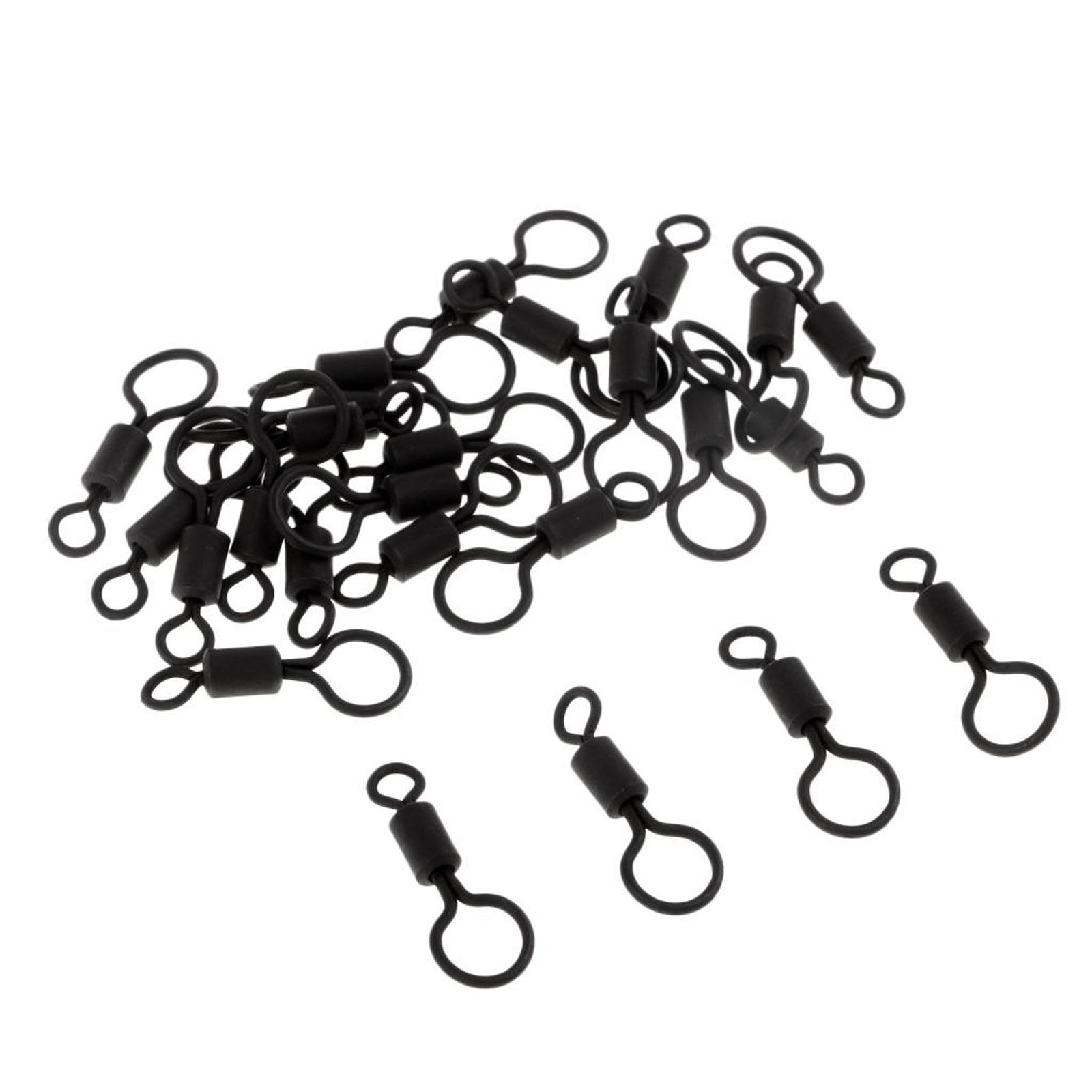 Fishing Rod Spinning - Matte Black Fishing Rolling Swivels Rotating