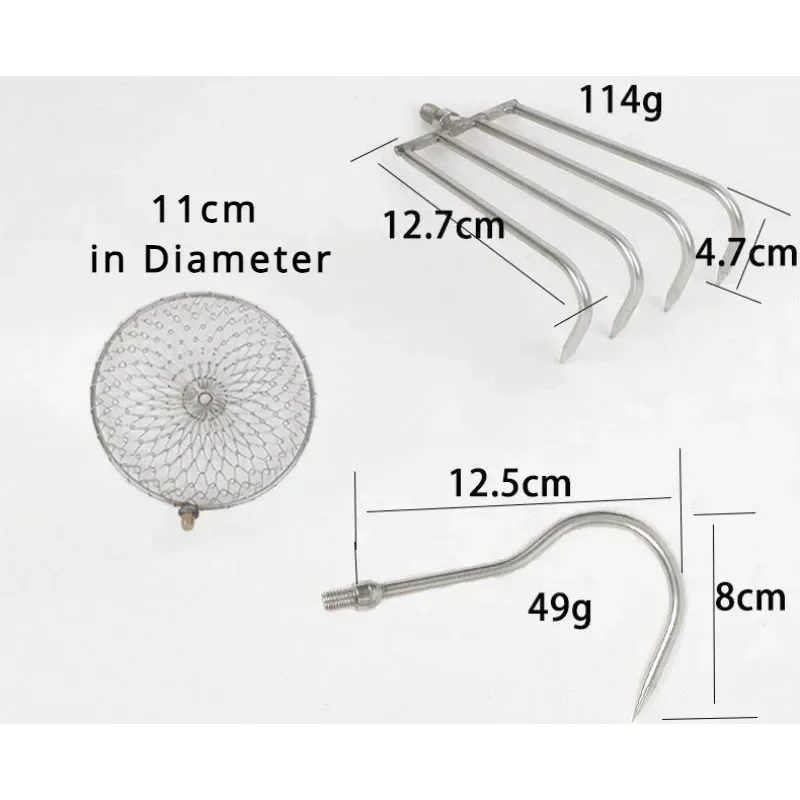 Fishing Rod Ice - Stainless Steel Telescopic Rod Retractable Harrow