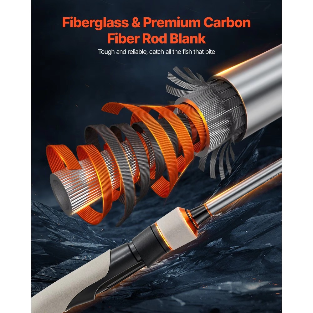 Carbon Fiber Bass Fishing Pole - Fishing Rod Combo 评论和价格