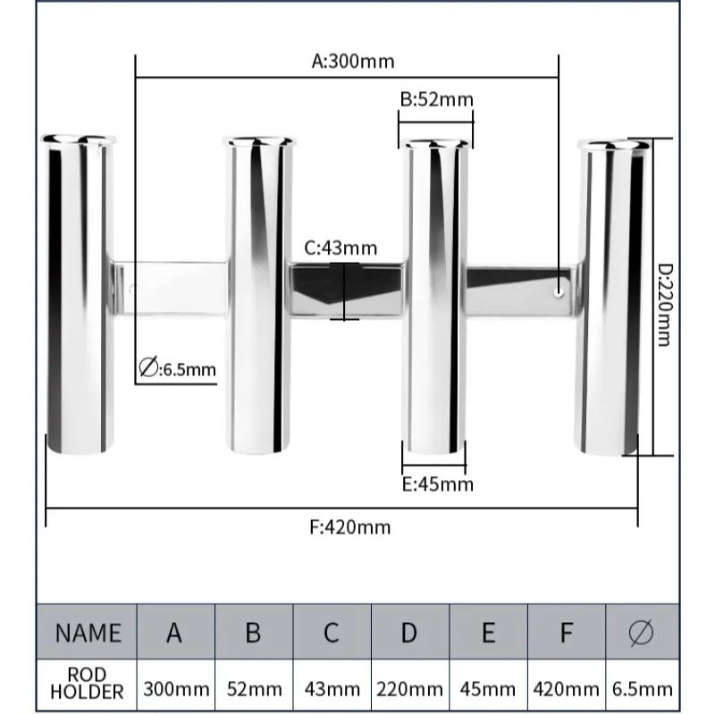 Stainless Steel 4 Tubes Rod Ho - Fishing Rod Rack 评论和价格