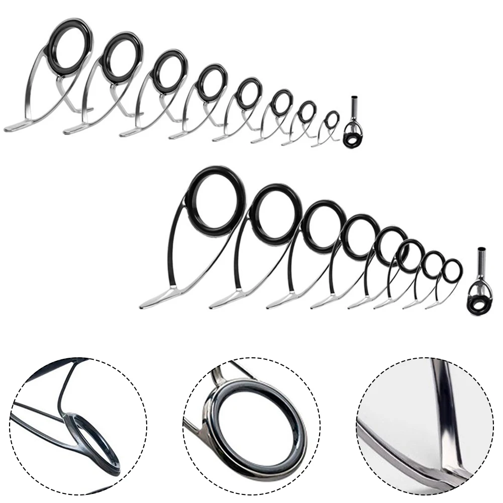 9pcs Fishing Rod Top Ring Tip  - Fishing Rod Building Kit 评论和价格