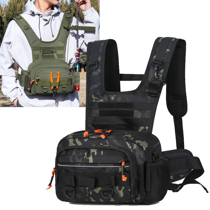 Men Chest Bag Tactical Fishing - Fishing Rod Holder 评论和价格