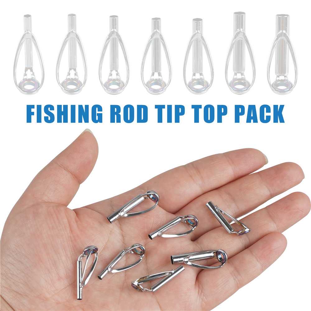 10Pcs Fishing Rod Guide Tips R - Fishing Rod Tip Replacement 评论和价格