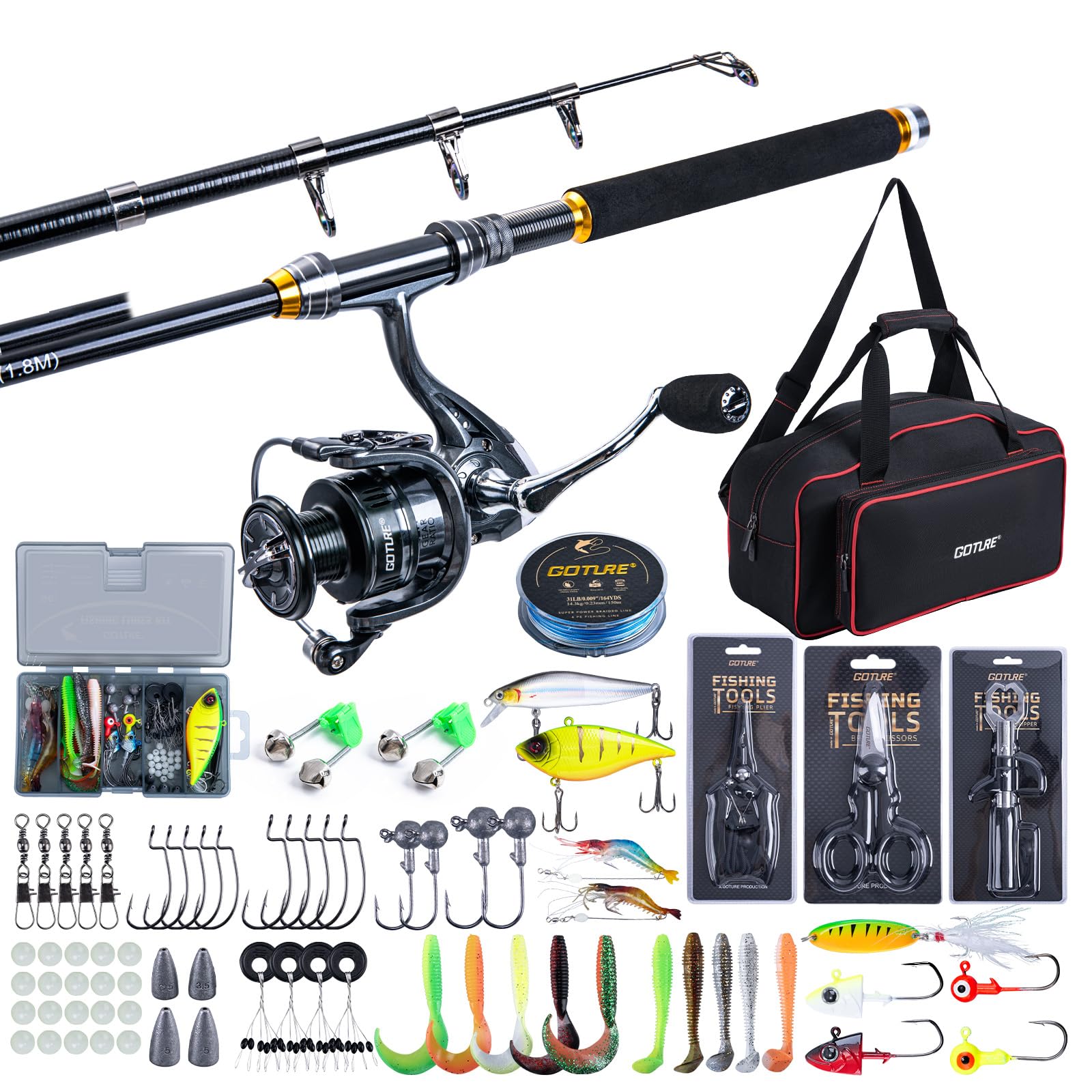 Goture Fishing Telescopic Rod  - Fishing Rod Combo 评论和价格